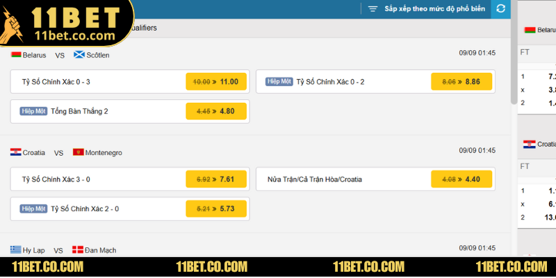 Sân chơi giải trí tại 11BET hiện mang đến đa giải đấu kịch tính